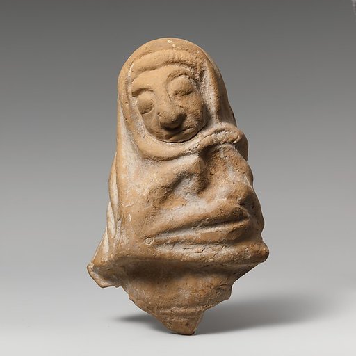 Fragment of a terracotta statuette of an old woman