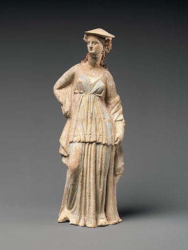 Terracotta statuette of a woman