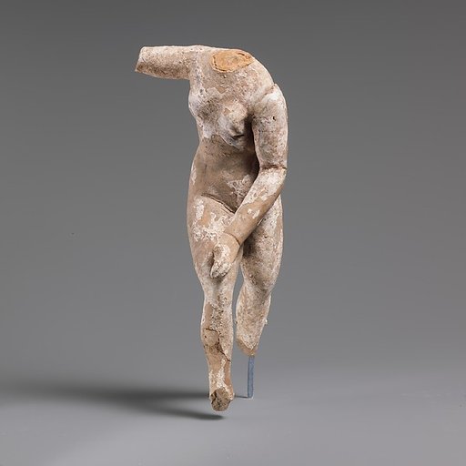 Terracotta nude female statuette, perhaps Aphrodite