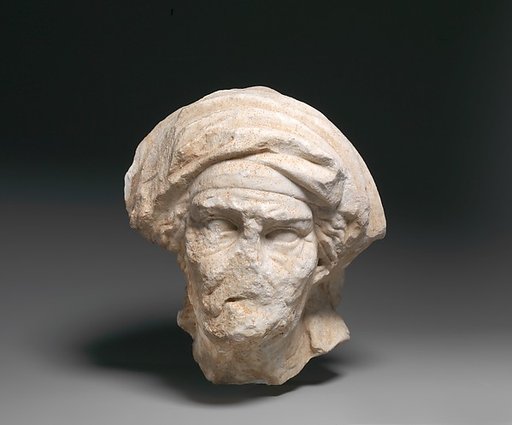 Marble head of an old woman