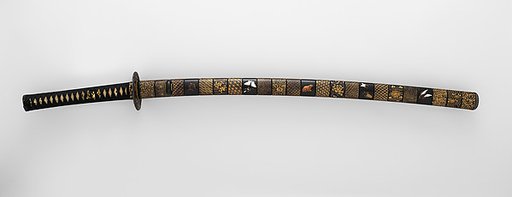 印籠刻昆虫図螺鈿据文象嵌鞘打刀拵 Blade and Mounting for a Sword (<i>Katana</i>)