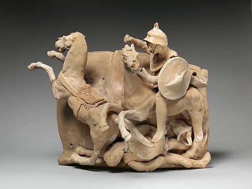 Terracotta relief probably from a funnel vase