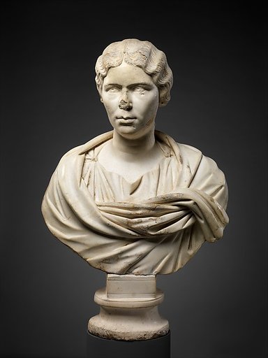 Marble portrait bust of a woman