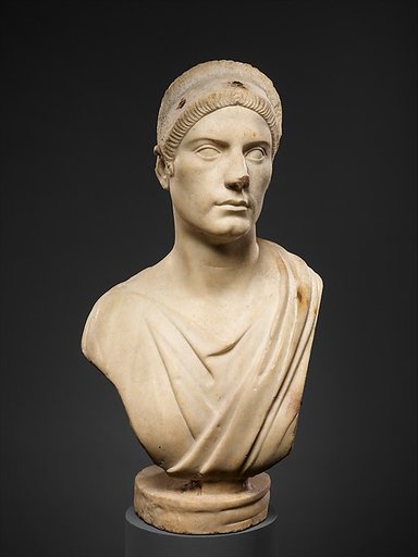 Marble portrait bust of a woman
