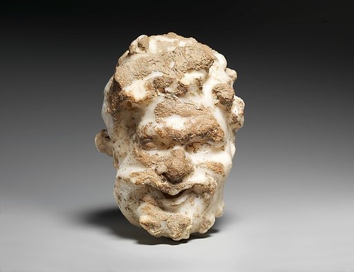 Marble head of a satyr