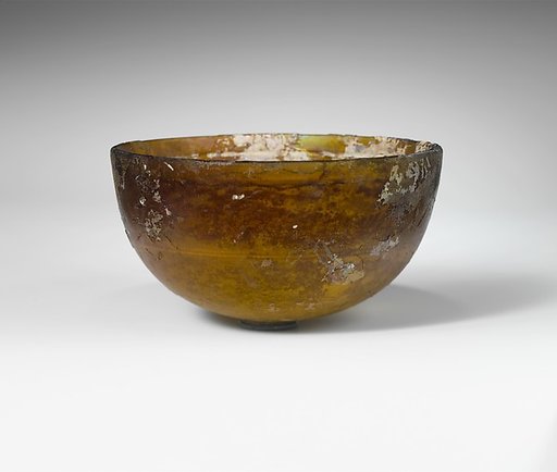 Glass hemispherical bowl