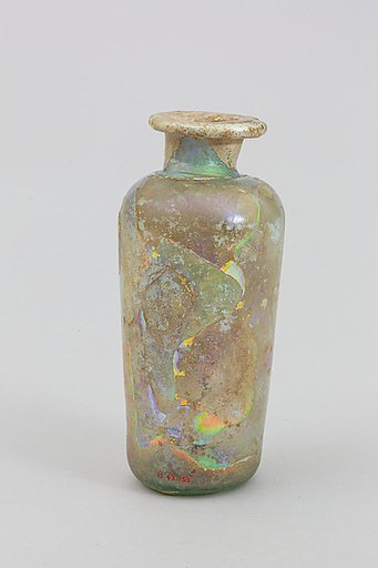 Glass cylindrical bottle