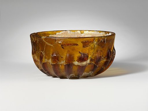 Glass ribbed bowl