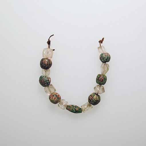 Glass and rock crystal beads