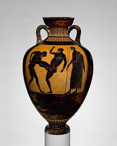 Terracotta Panathenaic prize amphora