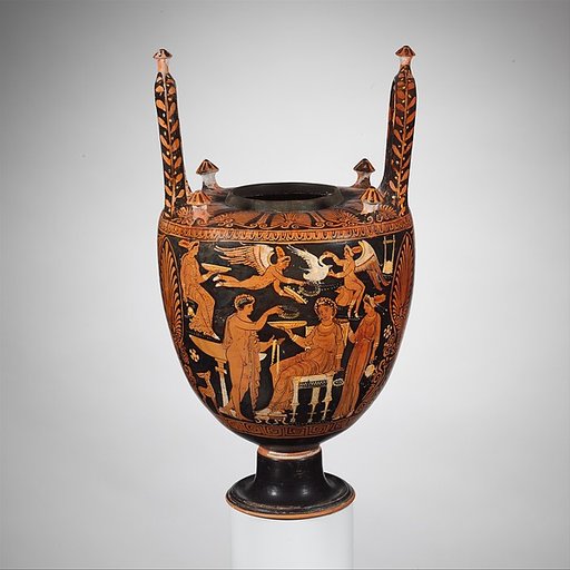 Terracotta lebes gamikos (jar with lid, foot, and handles associated with weddings)