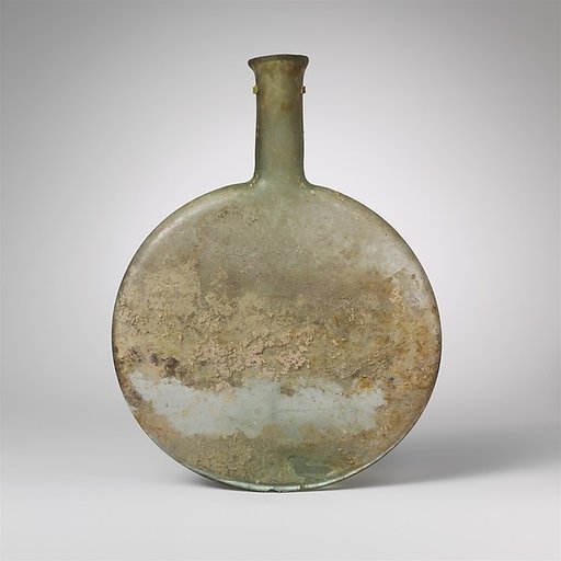 Glass lentoid bottle