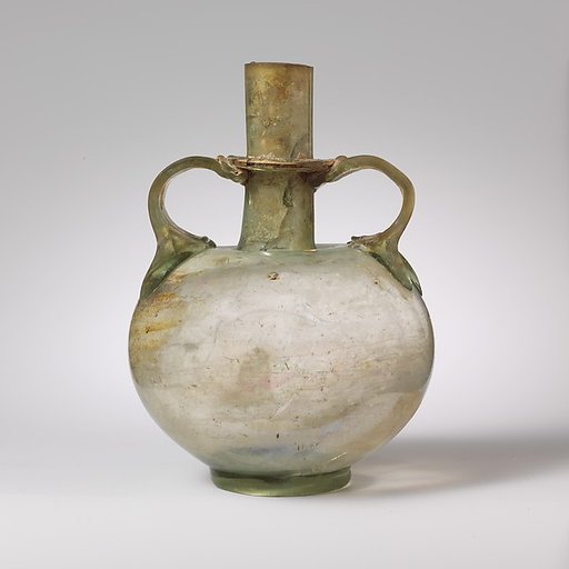 Glass bottle with two handles