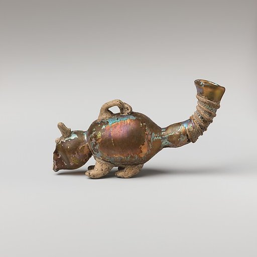 Glass bottle in the shape of an animal