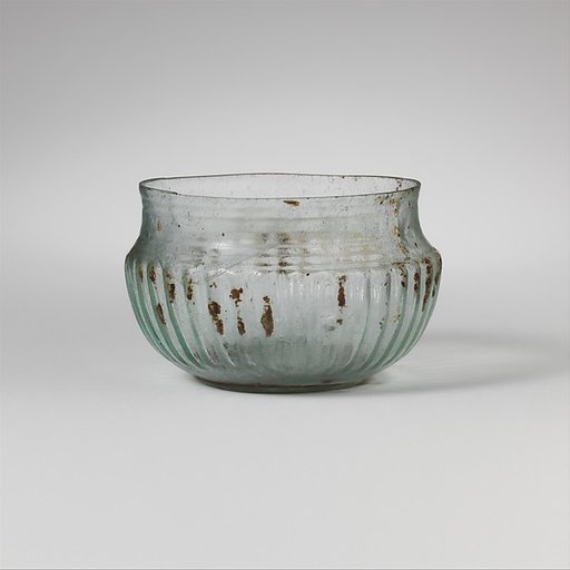Glass ribbed bowl