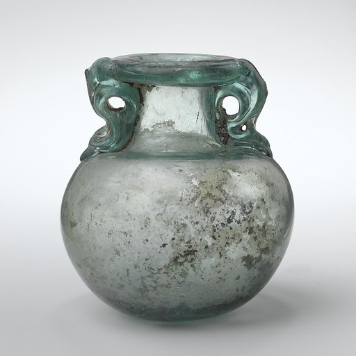 Glass aryballos (oil bottle)