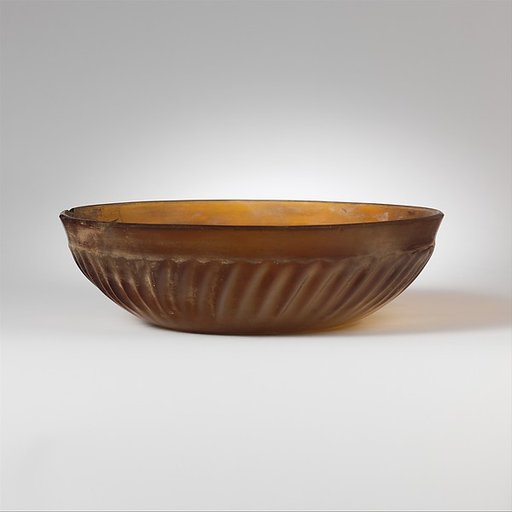 Glass ribbed bowl