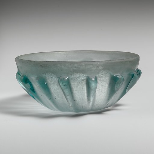 Glass ribbed bowl