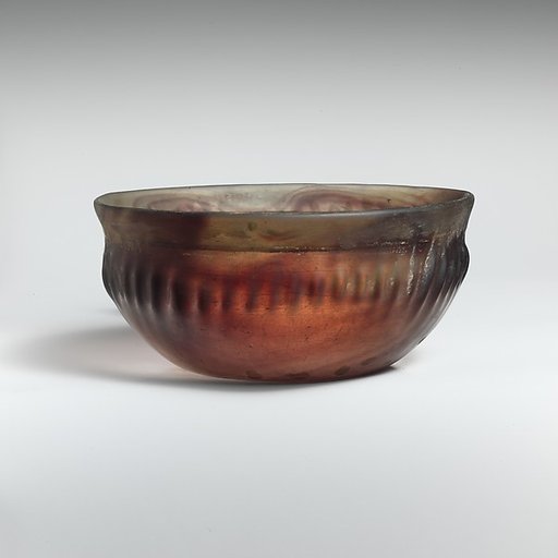 Glass ribbed bowl