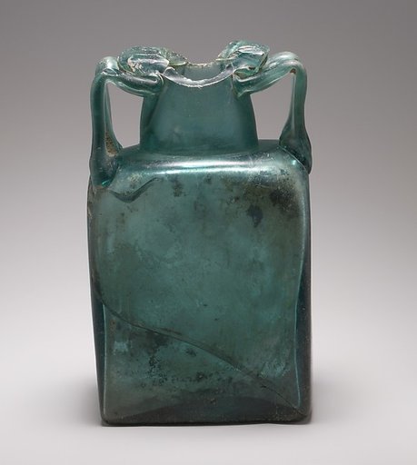 Glass rectangular bottle