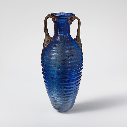 Glass amphoriskos with horizontal ribs