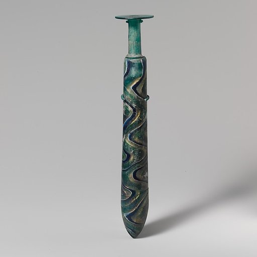 Glass gold-band mosaic alabastron (perfume bottle)