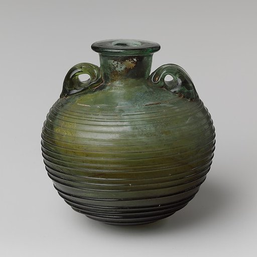 Glass aryballos (oil bottle)