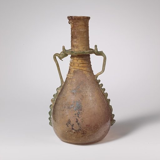 Glass two-handled bottle