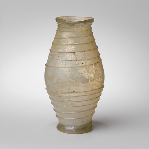 Glass barrel-shaped jar
