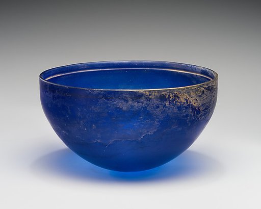 Glass hemispherical bowl