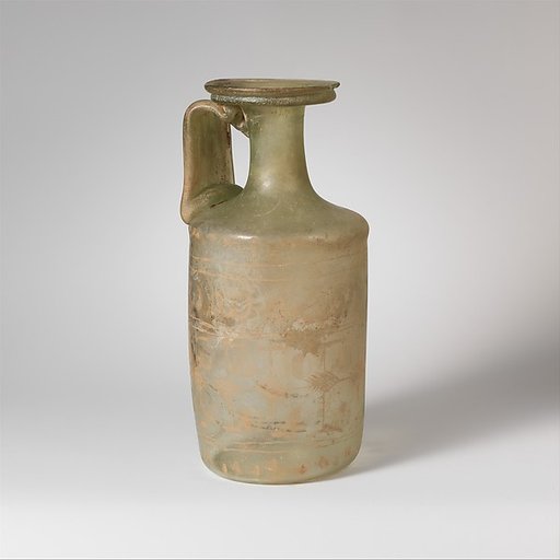 Glass cylindrical bottle