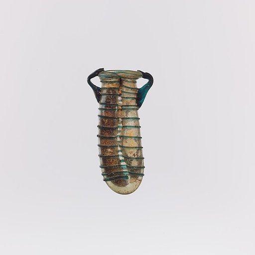 Glass double cosmetic flask (kohl tube)