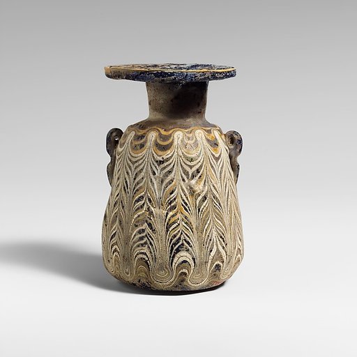 Glass squat alabastron (perfume bottle)