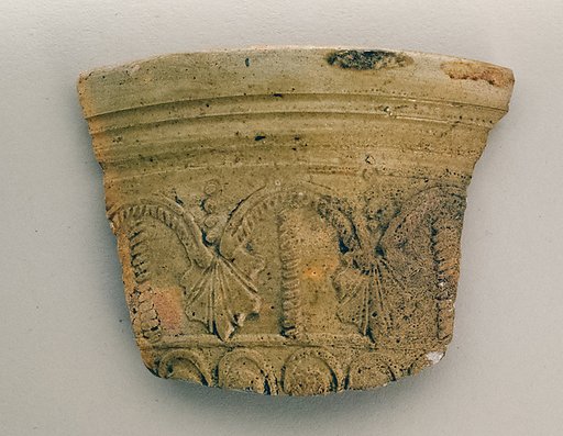 Terracotta glazed bowl fragment