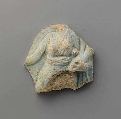 Gilt faience fragment of an oinochoe (jug)