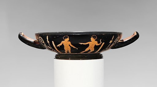 Terracotta stemless kylix (drinking cup)