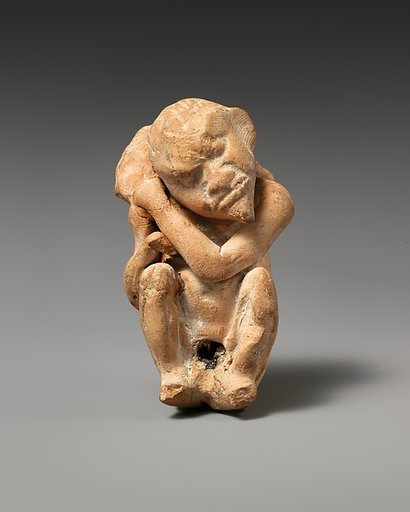 Terracotta caricature of Eros as an old man