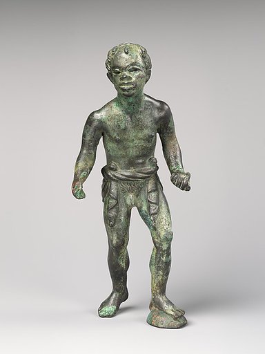 Bronze statuette of a Black African youth