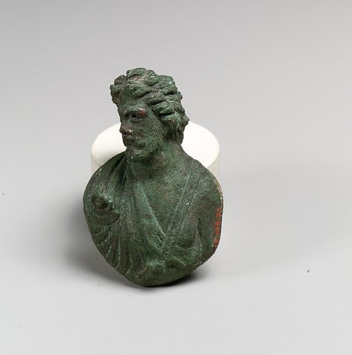 Bronze appliqué in the form of a bust of a barbarian