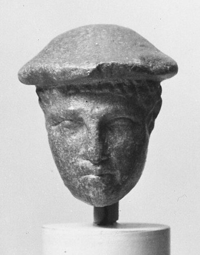 Marble statuette head of a youth