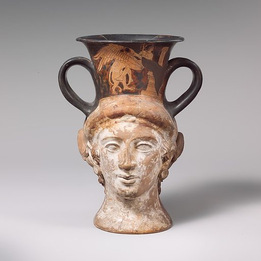 Terracotta kantharos (drinking cup with high handles)