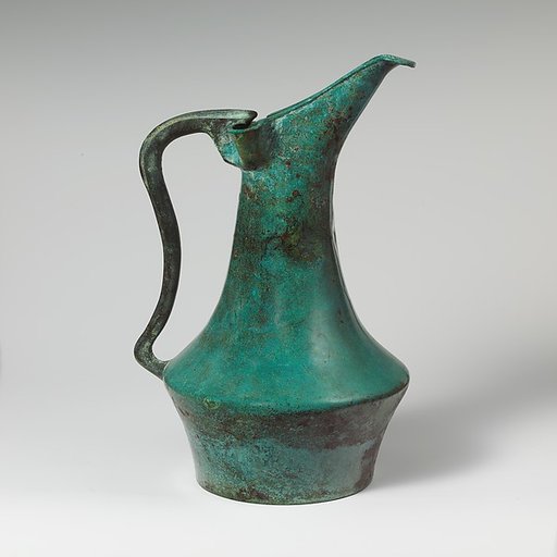 Bronze bowl and oinochoe (jug)