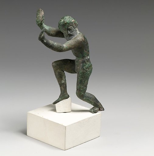 Bronze statuette of a dancing satyr