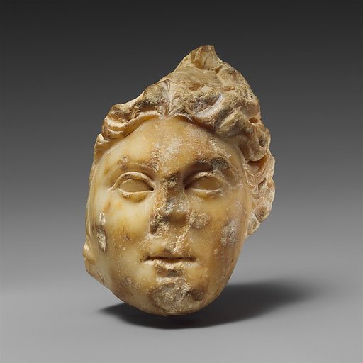 Marble female relief head