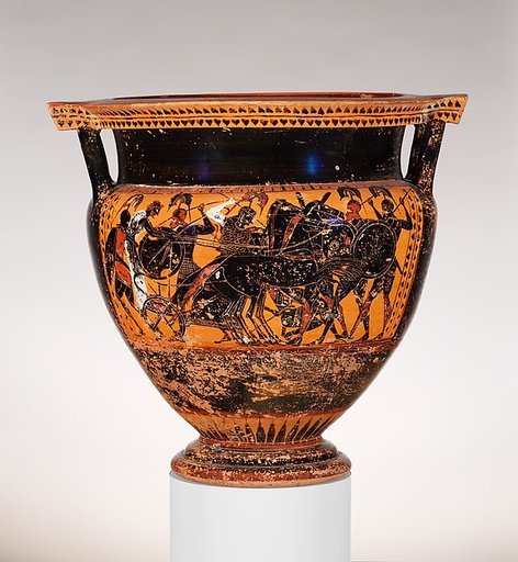 Terracotta column-krater (bowl for mixing wine and water)