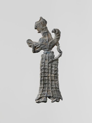 Lead figure of a winged goddess, perhaps Artemis Orthia