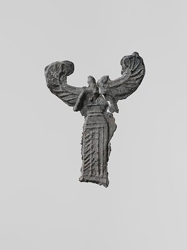 Lead figure of a winged goddess, possibly Artemis Orthia