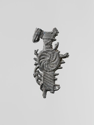 Lead figure of a goddess with a shield, spear, and aegis, probably Athena