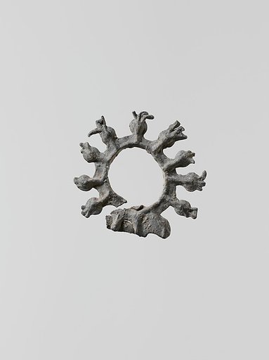 Lead wreath of lotus buds