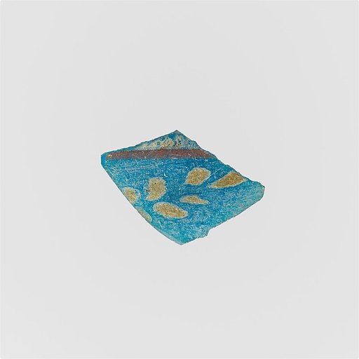 Glass fragment with painted and gilded decoration